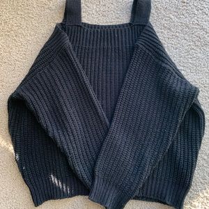 Off-shoulder black sweater